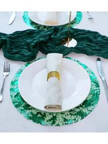 12/24/50/100/150 pezzi Tovagliette d'oro monouso, 13 pollici tondi tappetini da tavolo in metallo argentato, sottobicchieri da tavolo a stampa a caldo, ideali per l'impostazione del tavolo, matrimoni, Natale, Ringraziamento, San Valentino, feste di compleanno e decorazioni festive