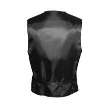 Sizes XS To 6XL Men's 3-Piece Tuxedo Vest Set – Satin Waistcoat With Bow Tie And Pocket Square For Wedding, Prom, Formal Events - Navy Blue - View 5