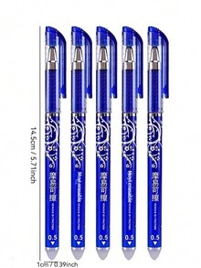 23支組可擦除藍色水洗筆，可擦手柄0.5毫米書寫筆，適用於學校辦公室文具用品 - 藍色 - 查看 2