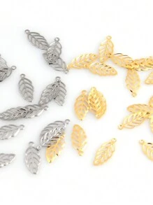 20 pièces Pendentifs feuille en acier inoxydable doré Charms pour la fabrication de bracelets, colliers et bijoux DIY Fournitures et accessoires