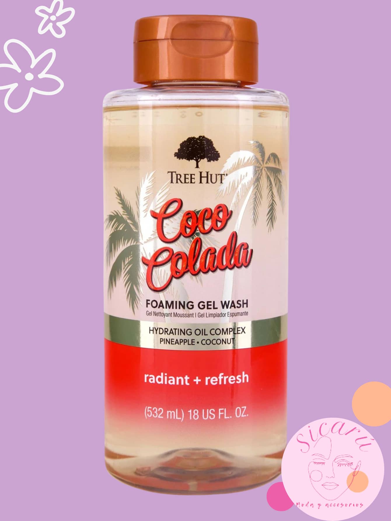 TREE HUT, Gel Espumoso, Radiante y Refrescante, Aroma Coco Colada, con Aceite de Coco, 532 ml - transparente - Ver 1