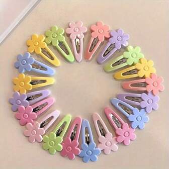 30pcs Flower-Shaped Hair Clip For Women's Daily Use Valentine's Day Valentines Claw Clips Hair Claws Hair Barrettes