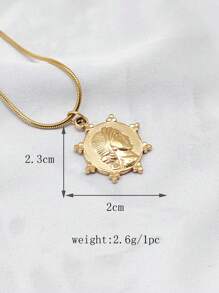 1 套 5 件复古风格不锈钢太阳金色吊坠，适用于珠宝 DIY、配饰 - 太陽 - 查看 9