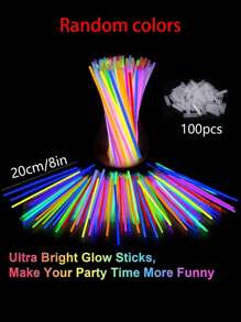 Stick fluorescent de 10/50/100/200 buc, brățară luminoasă, bile de flori, ochelari luminoși și brățări triple/fluture