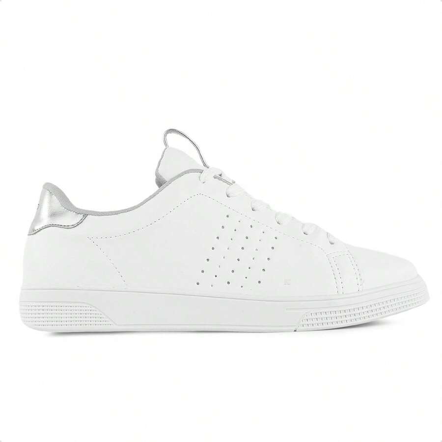 B2 Online Women Wedge Sneakers - BRANCO / PRATA - 查看 1