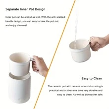 OCTAVO 1.0L Mini Rice Cooker, Portable Travel Steamer Small, Removable Non-Stick Pot, Keep Warm, 5 Preset Function With 4/6/8 Delay Timer, Suitable For 1-2 People - For Cooking Soup, Rice, Stews & Oatmeal - View 7