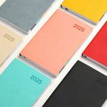 A5 Size 2025 Leather Embossed Planner With 8.26 Inch/5.7 Inch Thick Language Inner Pages, Bookmarks And Language Index, Suitable For Daily Life, Office And School, With Extra Thick Pages That Can Record Your Plan For The Whole Year - Multicolor - View 9