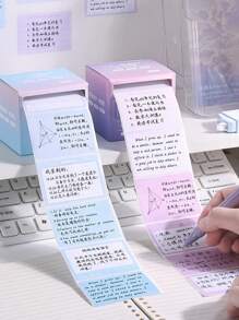 1 Roll (256pcs) Pull-And-Stick Convenient Memo Pads, Sticky Notes For Indexing And Jotting Down Quick Notes, Suitable For Supplementary Notes, Summarizing Mistakes, Leaving Messages, And Memo Writing. Back To School - Multicolor - View 5
