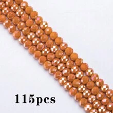 115/85/65 pièces 4 6 8mm Perles d'écarteur en cristal de verre taillé AB orange pour la fabrication des bijoux, DIY Bracelet Aiguille Collier Artisanat Fournitures Fait Main