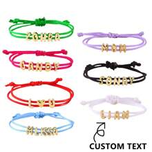 26pcs Alphabet Braided Bracelet DIY Bubble Letter Colorful String Custom Name Bracelet For Girls And Ladies Gift - Green - View 1