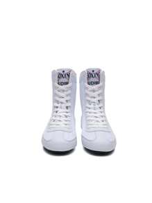 Chaussures de boxe à lacets imprimées de lettres professionnelles pour l'entraînement intérieur et extérieur