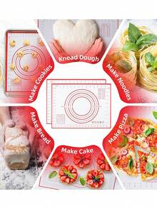 1pc Silicone Baking Mat, Dough Mat, Baking Supplies, Yeast Bread Baking Supplies, Kitchen Bread Baking Tools - Red - View 8