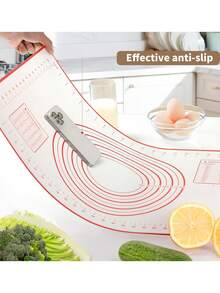 1pc Silicone Baking Mat, Dough Mat, Baking Supplies, Yeast Bread Baking Supplies, Kitchen Bread Baking Tools - Red - View 11