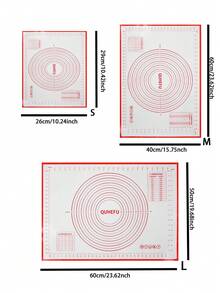 1pc Silicone Baking Mat, Dough Mat, Baking Supplies, Yeast Bread Baking Supplies, Kitchen Bread Baking Tools - Red - View 2