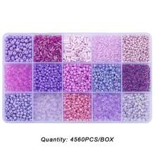 4560Pcs Multistyles Glass Seed Beads Kit - Colorful Creations Spacer Bead, Perfect For Handmade Diy Friendship Bracelets Necklace Earrings Nail Art Mobile Phone Chain Jewelry Making Supplies - 15 Grid - View 11