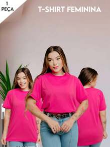 Women T-Shirts - 玫紅色 - 查看 5