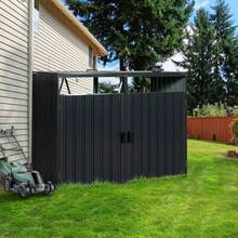Garbage Bin Shed Stores 2 Trash Cans Metal Outdoor Bin Shed For Garbage Storage,Stainless Galvanized Steel, Bin Shed For Garden Yard Lawn - 1 - 查看 1