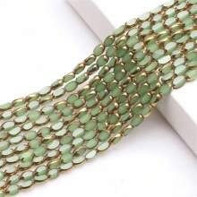 Long Double Cone Glass Beads For Jewelry-Making 4mm(0.157in)*6mm(0.236in)/48PCS Reusable Loose DIY Craft Beads, Plated With Color AB Handmade Accessories - 4*6 Gold Edge Rice Beads - View 10
