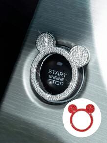 1pc Crystal Bling Car Engine Start Button Decorative Sticker