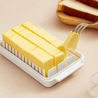 1pc Butter Keeper Storage Container, Food Preservative Box With Lid, Divided Butter Dish, Airtight Butter Tray, Removable And Washable, Divided Food Container, Sealed Butter Box, Kitchen Gift