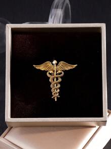 1pc Men's Vintage Snake Wing Decorative Brooch For Daily Use