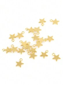 20 pièces Pendentifs d'étoile en acier inoxydable doré pour fabrication de bijoux de bracelet et collier DIY, accessoires de fournitures de fabrication de bijoux