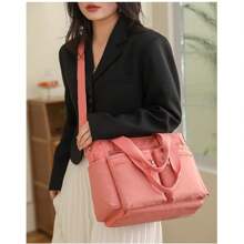 Tote Bag For Women Canvas Tote Bags Handbags For Women Crossbody Bag With Multiple PocketsLarge-Capacity Multi-Pocket Casual Crossbody Bag,School Bag,Large Capacity,Portable,For Teen Girls Women College Students,White-Collar Workers,Perfect For Work,Back To School,Middle School,High
