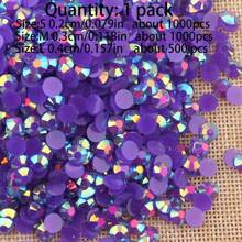 500/1000 viên đá thạch nhựa DIY dạng thạch đáy phẳng thu nhỏ dạng tròn đính đá trang sức phụ kiện, ốp điện thoại, giày dép & trang trí quần áo, 2mm/3mm/4mm/5mm/6mm - màu tím đậm - Xem 4