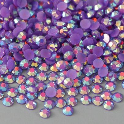 500pcs/1000pcs Resin DIY Jelly Rhinestones Flat Bottom Miniature Round Rhinestones Jewelry Accessories, Phone Cases, Shoes & Clothing Decoration, 2mm/3mm/4mm/5mm/6mm