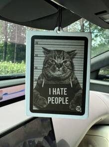 貓咪神情畫 - 我討厭人類反社會小貓入獄監獄邪惡小貓搞笑雷射筆可愛喵嗚毛球毛球模糊的毛皮寵物三花貓小貓石墨糖日本卡通動漫後視鏡芳香掛飾，氣流口，廁所芳香劑，客廳，臥室，家居裝飾