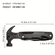 Multi-Purpose All-In-One Survival Tool Hammer, Portable Folding Multi-Function Claw Hammer, Suitable For Outdoor Hiking And Camping, Car-Mounted Emergency Claw Hammer Small Tool Accessories