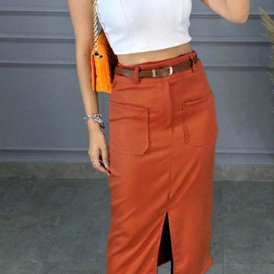 Women Skirts - 銅色 - 查看 1