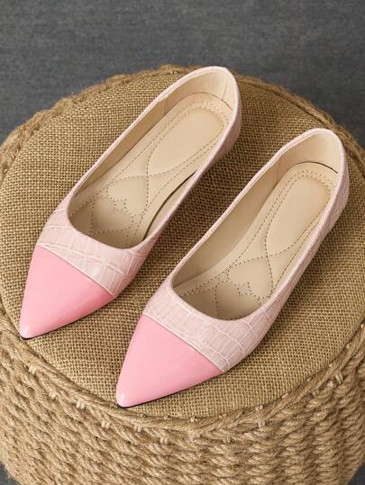 Pantofi plati de damă cu vârf ascuțit, cu varf scăzut, pentru activități în aer liber, petreceri și îmbrăcăminte ocazională, verde închis