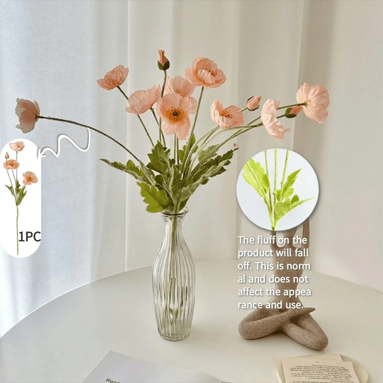 1 قطعة/2 قطعة/4 قطع من زهور الخشخاش الاصطناعية، بطول 59 سم، 4 زهور لكل ساق، بأسلوب عصري بسيط، قابلة للثني ولا تبهت - مناسبة لجدار الزهور DIY، ديكور المشهد، ترتيب الزهور في غرفة المعيشة/النوم، الزفاف، الحفلات، ديكور المنزل، إكسسوارات المكتب، ديكور الغرفة، لوازم العودة إلى المدرسة. - مرجاني - مشاهدة 7
