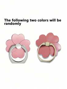 1 pieza Soporte de anillo para teléfono con forma de flor rosa de aleación de zinc, soporte universal de escritorio adhesivo para el dedo, compatible con iPhone, Android, regalo para cumpleaños, familia, amigos