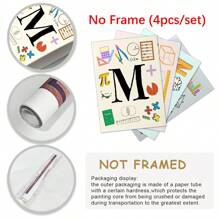 Set de 4 carteles decorativos de lona en matemáticas, decoración de escuela media y arte de pared de escuela secundaria, cartel de matemáticas, decoración de aula de matemáticas, póster de la pared de la galería de clase de matemáticas - Multicolor - Ver 5