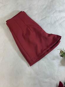 Women Shorts - Burgundy - View 3