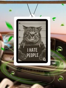 貓咪神情畫 - 我討厭人類反社會小貓入獄監獄邪惡小貓搞笑雷射筆可愛喵嗚毛球毛球模糊的毛皮寵物三花貓小貓石墨糖日本卡通動漫後視鏡芳香掛飾，氣流口，廁所芳香劑，客廳，臥室，家居裝飾