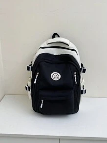 2024新款韩版彩色笑脸背包休闲多功能大容量适合初中高中大学生出游学校背包返校通勤书包书包学习用品万圣节男士礼物秋季圣诞尖叫包男士背包冬季圣诞礼物旅行包