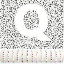 100/200/500/1000入組4*7mm 26個大寫字母的亞克力製字母珠子，適用於珠寶手鍊製作和友誼手鍊 - 黑白字母珠 - 查看 25