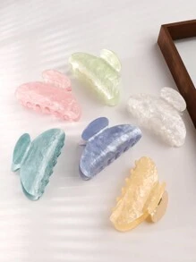 1pc Summer Fashion Acrylic Hair Claw With Marble Pattern, INs Style Simple Hair Accessories Claw Clips Hair Clips Hair Jaw Clip Hair Clamps Hair Clutch Hair Catcher Clip Fall Winter For Vacation Outfits Woman - Multicolor - View 7