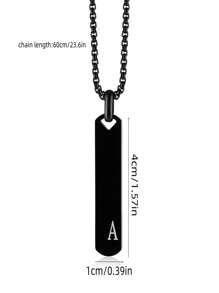 1 Peça pingente de colar de aço Inoxidável polido em 3D com letra do alfabeto, Ideal para comemorar amigos e amantes