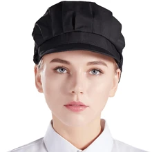1 pieza Gorro de cocinero con red para el cabello para catering y cocina, gorra de trabajo transpirable y elástica ajustable sin borde para mujeres, color negro - Multicolor - Ver 2