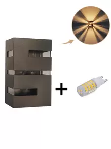 Kit 7 Black Indoor Outdoor Wall Light + 7 7w Led Bulbs - 黑色 - 查看 2