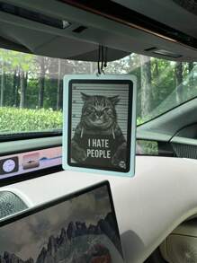 貓咪神情畫 - 我討厭人類反社會小貓入獄監獄邪惡小貓搞笑雷射筆可愛喵嗚毛球毛球模糊的毛皮寵物三花貓小貓石墨糖日本卡通動漫後視鏡芳香掛飾，氣流口，廁所芳香劑，客廳，臥室，家居裝飾