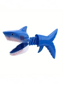 1pc Creative Shark Prank Prop - Retractable Spring Manoeuvring Clip Biting Hand, Pressing Dinosaur Will Bite Hand Shark Retractable Gun Head Swing Biting Hand Prop, For Adult Use Only - Blue - View 5