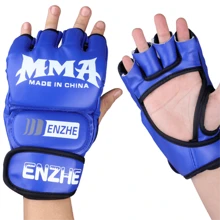 1 Pair Half-Finger Boxing Gloves, MMA Professional Boxing Gloves, Kickboxing, Muay Thai, Unisex, Adult Training, Punching Bag, UFC Gloves, Fitness