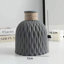 1pc 创意水波纹塑料花瓶、花盆花篮装饰客厅、现代家居装饰客厅电视柜家居装饰、客厅门工艺品装饰、花盆家居装饰、家居装饰、花瓶、中心装饰、桌面装饰 - 彩色 - 查看 21