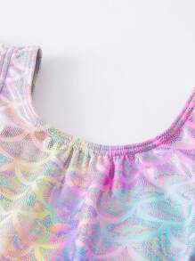 mini bala 夏季女童甜美婴儿防紫外线连体泳衣 - 紅色 - 查看 6