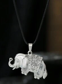 1PC/ Crystal Elephant Fashion Pendant Necklace, Holiday Party Jewelry Gifts - Elephant - View 7